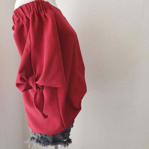 Olivia Grey off the shoulder red top - Picture 4 of 5